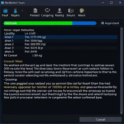 NetScan interface showing a network scan in progress